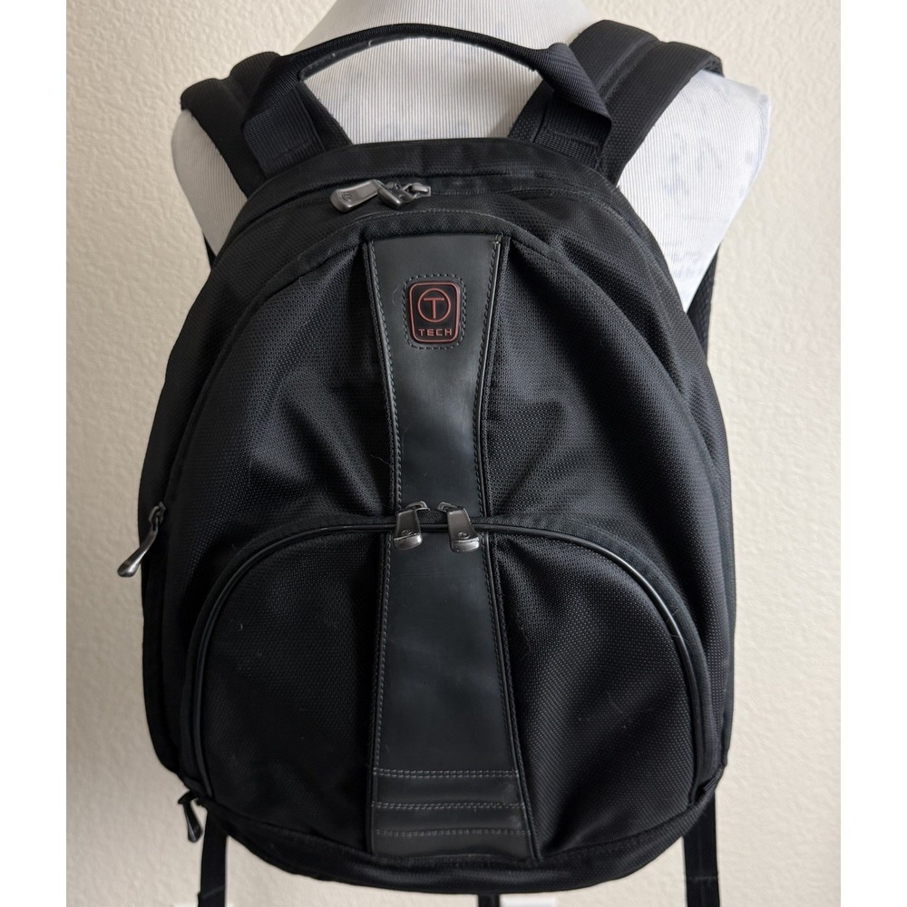 Tumi Tech Backpack Black Ballistic Nylon Rucksack Travel Laptop Carry On Durable - Picture 3 of 15